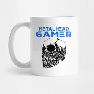 Metalhead Gamer Quarter Skull Blue Mug